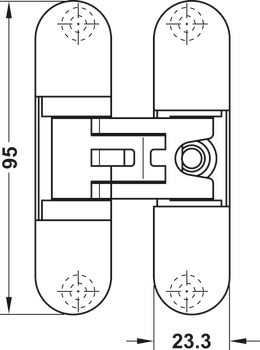 Dørhængsel, Startec H2, skjult, til ufalsede indvendige døre op til 45/60 kg