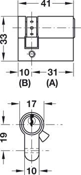 Halvcylinder, Messing, Startec