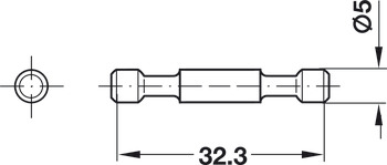 geringssamlebolt, System Minifix®, med led