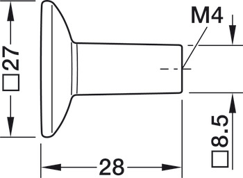 møbelknopgreb, af zinklegering, Häfele Déco H2385