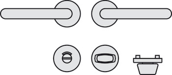 Dørgrebssæt, Hoppe Paris E138F/42/H42HKVS rustfrit stål