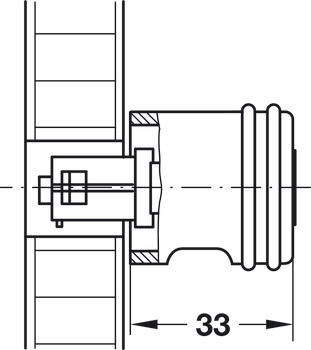 Adapterknop, fast, Häfele Symo, længde 30 mm, til seriefremstilling